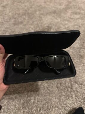 Balenciaga Black Rectangular Women's Sunglasses